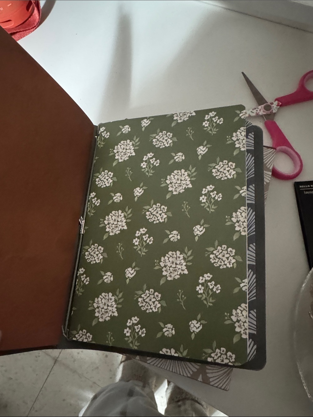 Gray Hardcover Notebook with Gold Floral Accent — Classic Journal - Picture 4 of 8